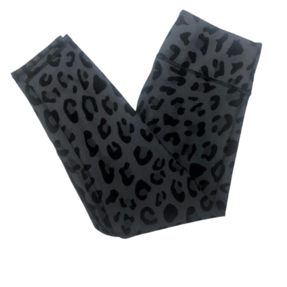 Becco Grey & Black Animal Print Leopard Leggings